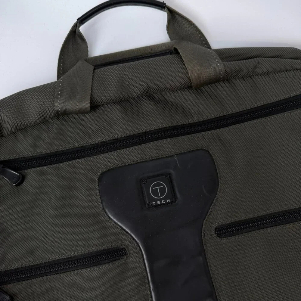 Tumi Tech Travel Olibe Green Laptop Multi Pocket Messenger Bag